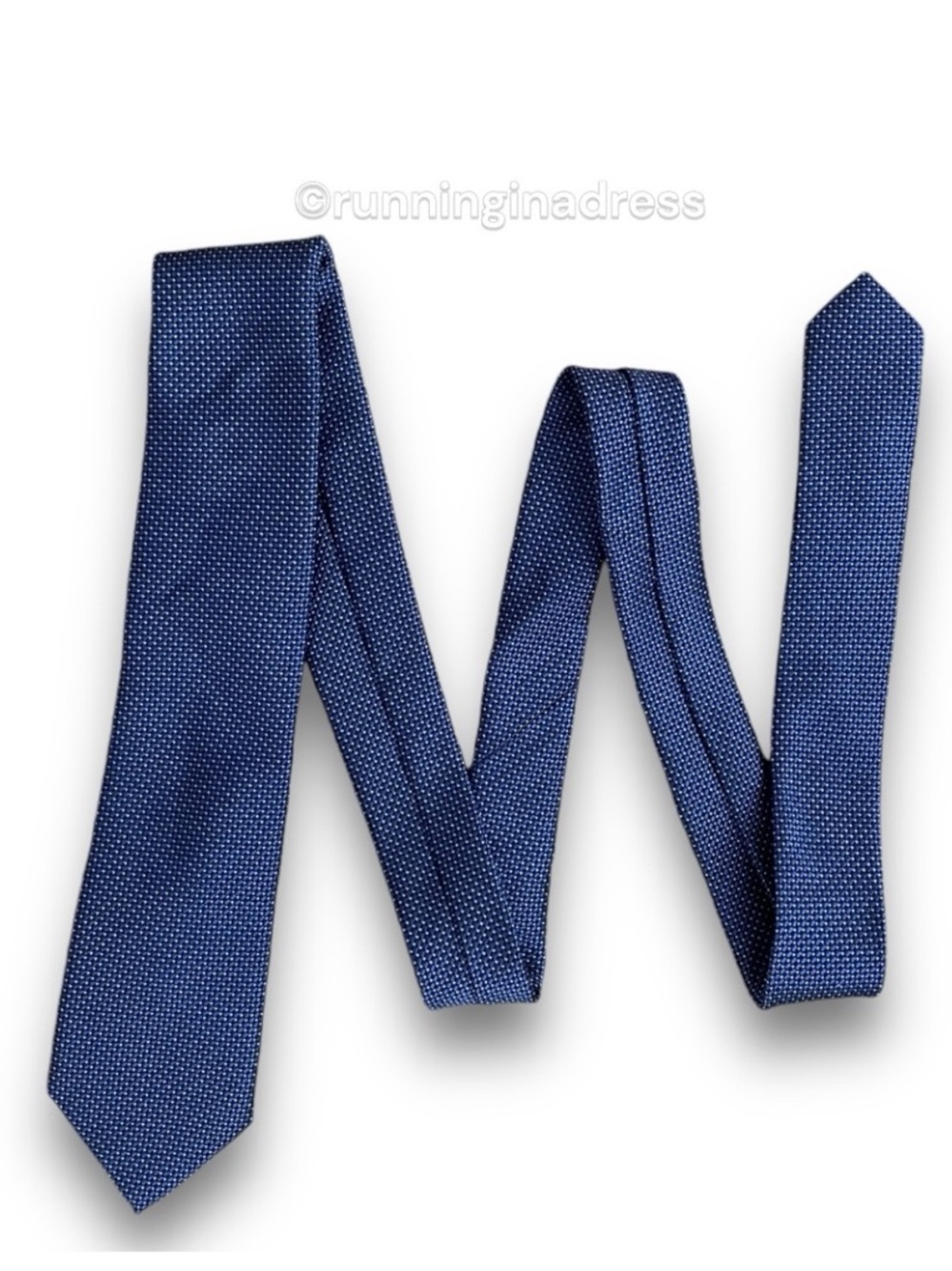 Nordstrom Men's Blue Silk Blend Micro Houndstooth Textured Necktie Check